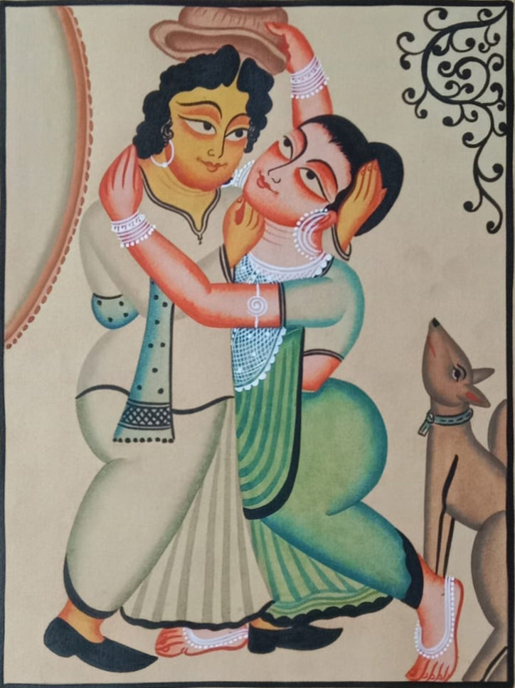 Lovers in embrace in Kalighat By Bapi Chitrakar Thumbnail