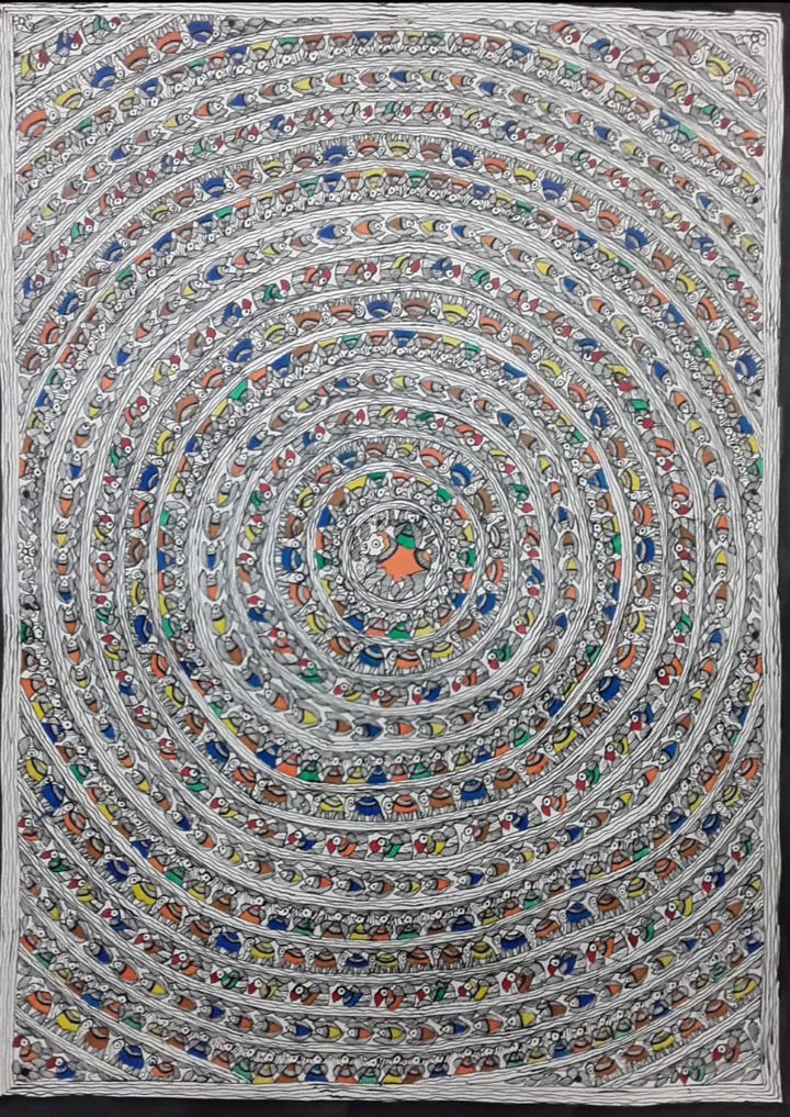 The Circle of existence: Mandala in Madhubani by Pratima Bharti Thumbnail