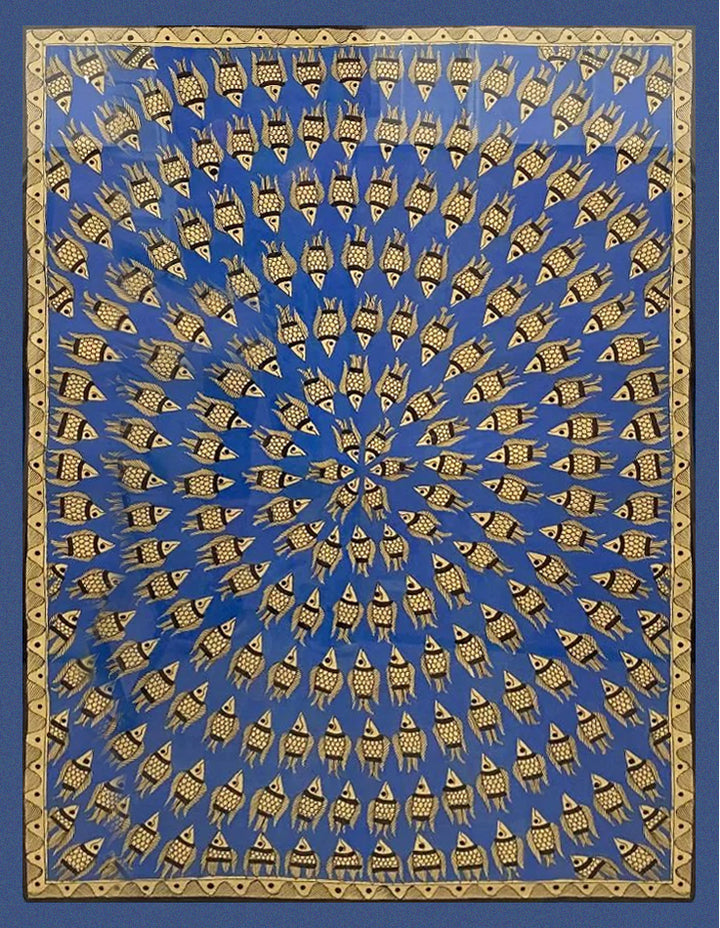 Fish Mandala in Madhubani Painting by Pratima Bharti Thumbnail