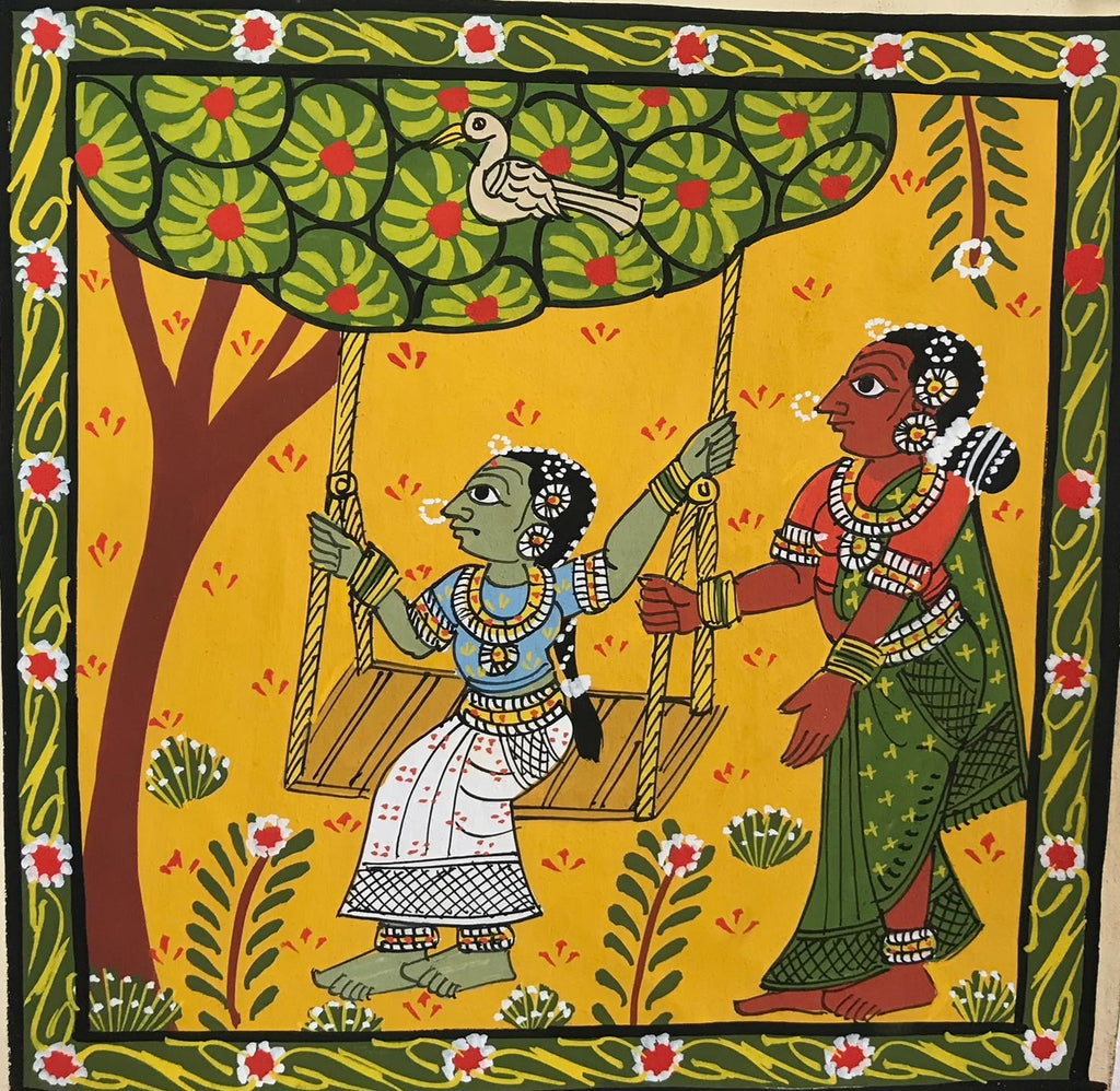 Maternal love and Joy in Cheriyal Scroll by Dhanalakkota Rakesh Thumbnail