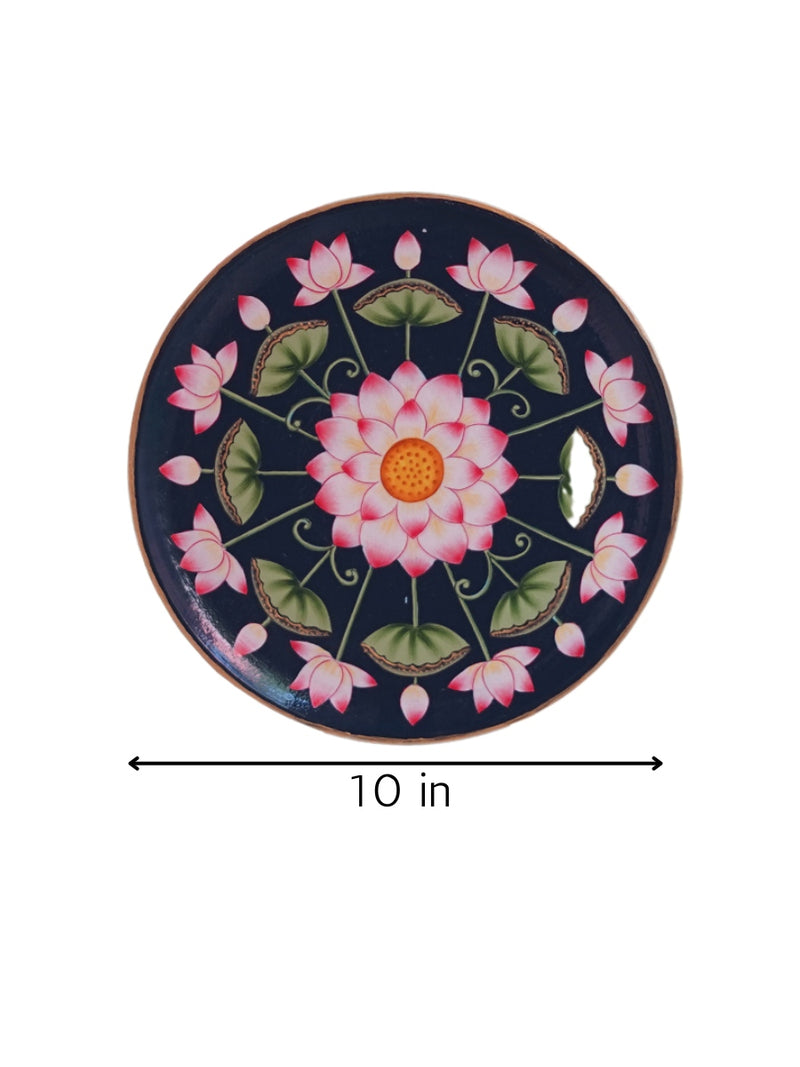 Buy Midnight Blue Lotus Chakra Pichwai Wall Décor Plate
