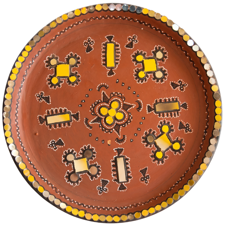 Mirror Work Mandala Plate in Khavda Pottery by Abdul Kumbhar Thumbnail