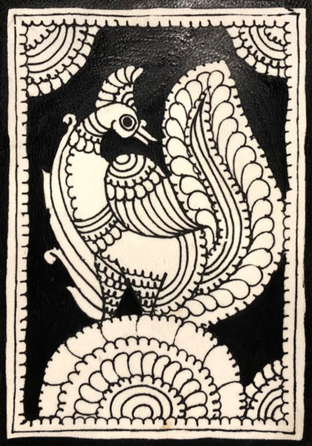 Monochrome Peacock in Tholu Bommalata by Sindhe Siva Thumbnail