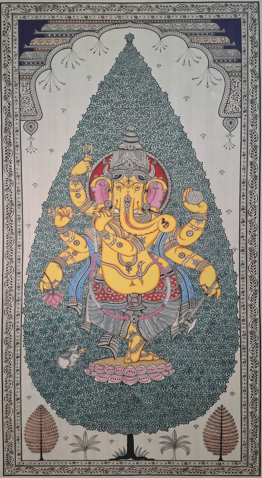 Murali Ganesha in Patachitra by Pravat Maharana Thumbnail