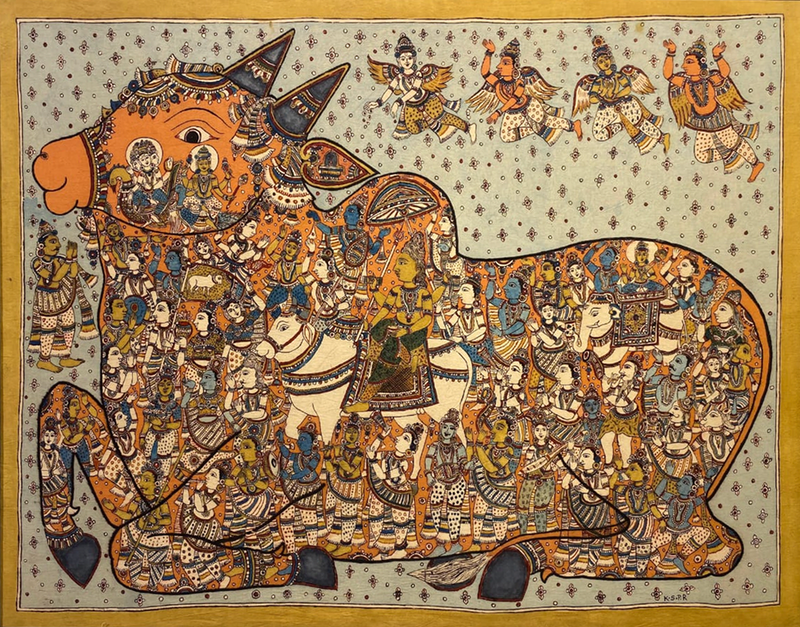 Buy Nandeeshwar in Kalamkari Painting by Siva Reddy