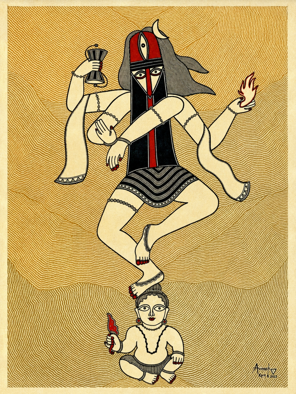 Nataraja: Dance in the Cosmos in Madhubani by Avinash Karn Thumbnail