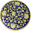Buy Nature in Bloom: Flowers and Vines in Blue Pottery Plate by Garima Saini