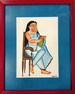 Buy Nayika (Heroine) Adjusting her Bracelet in Kalighat by Uttam Chitrakar