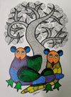 Buy Pair of Owls under the tree in Gond by Choti Tekam
