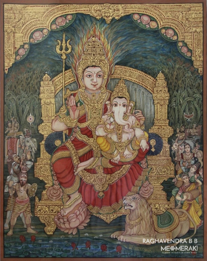 Parvati Ganesha In Mysore by Raghavendra B B Thumbnail