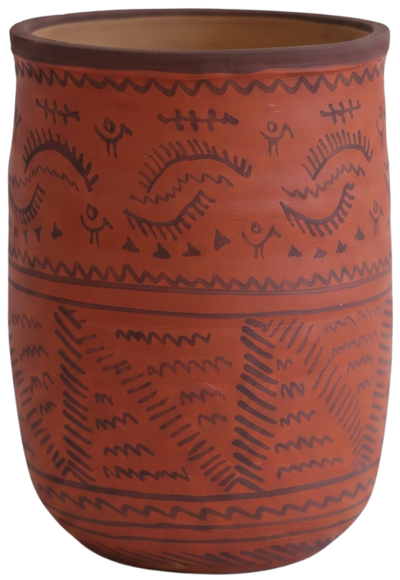 Patterned Vase in Khavda Pottery by Abdul Kumbhar Thumbnail