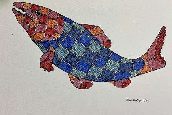 Buy Patterns and Colors in Gond by Gareeba Singh Tekam