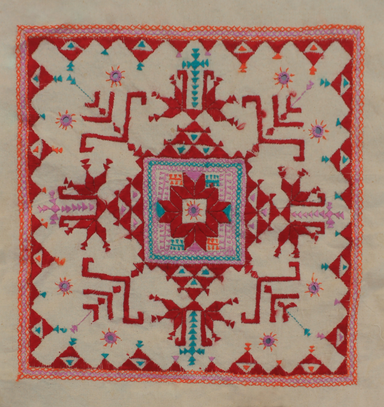Buy Peacock Rumaal in Kashidakari Embroidery by Samjhau Devi