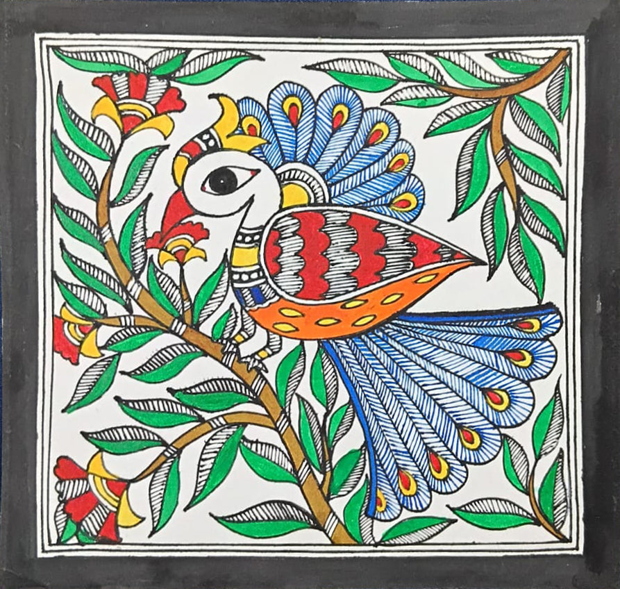 Peacock in Madhubani by Priti Karn Thumbnail