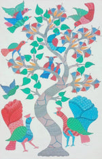 Buy Peacocks and Birds in Gond by Kailash Pradhan