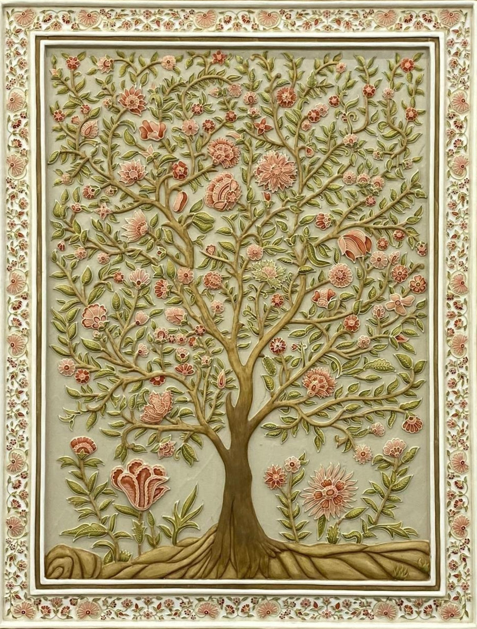 Buy Perennial Pink: Tree of Life in Stone Dust by Amita Sachdeva