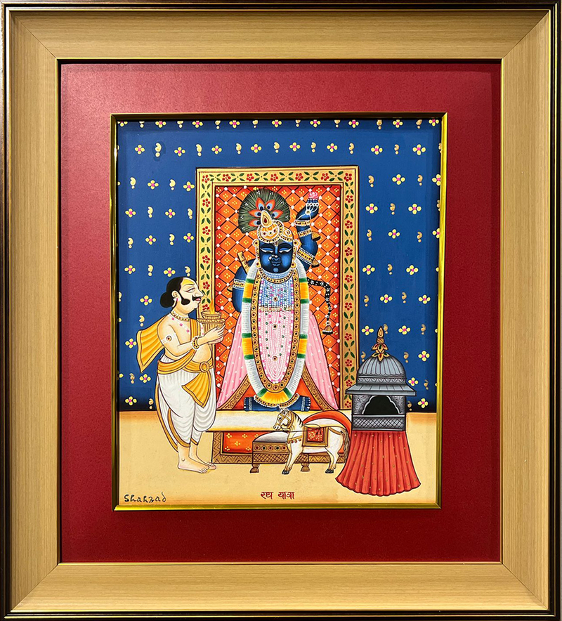 Buy Worshipping Shrinathji In Pichwai by Shehzaad Ali Sherani