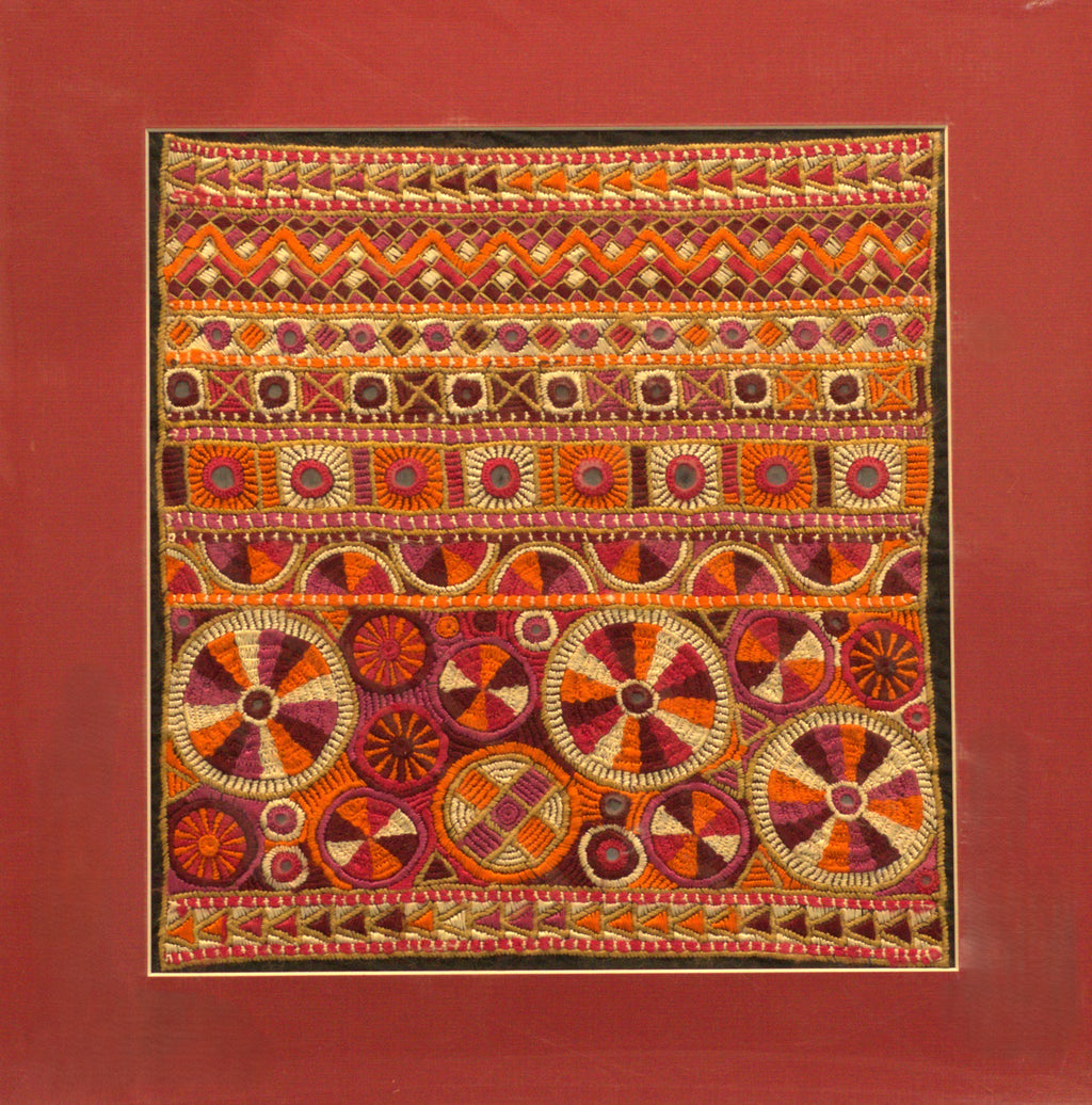 Pink Geometric Patterns in Jat Garaasiya Embroidery Thumbnail