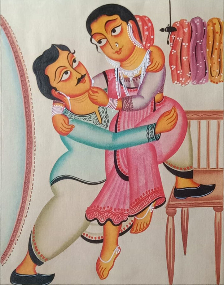 Playful Embrace in Kalighat By Bapi Chitrakar Thumbnail