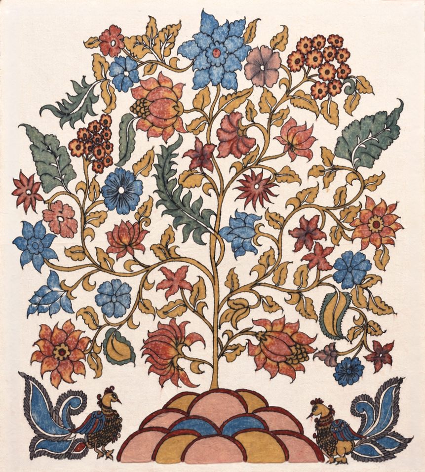Plumes and Petals: The Sacred Tree of Life in Kalamkari by Ghanshyam Sarode Thumbnail