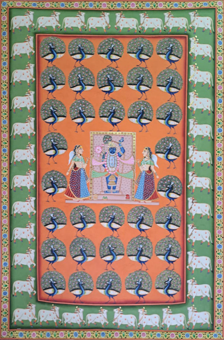 Buy Protective grace of ShrinathJi in Pichwai by Shehzaad Ali Sherani