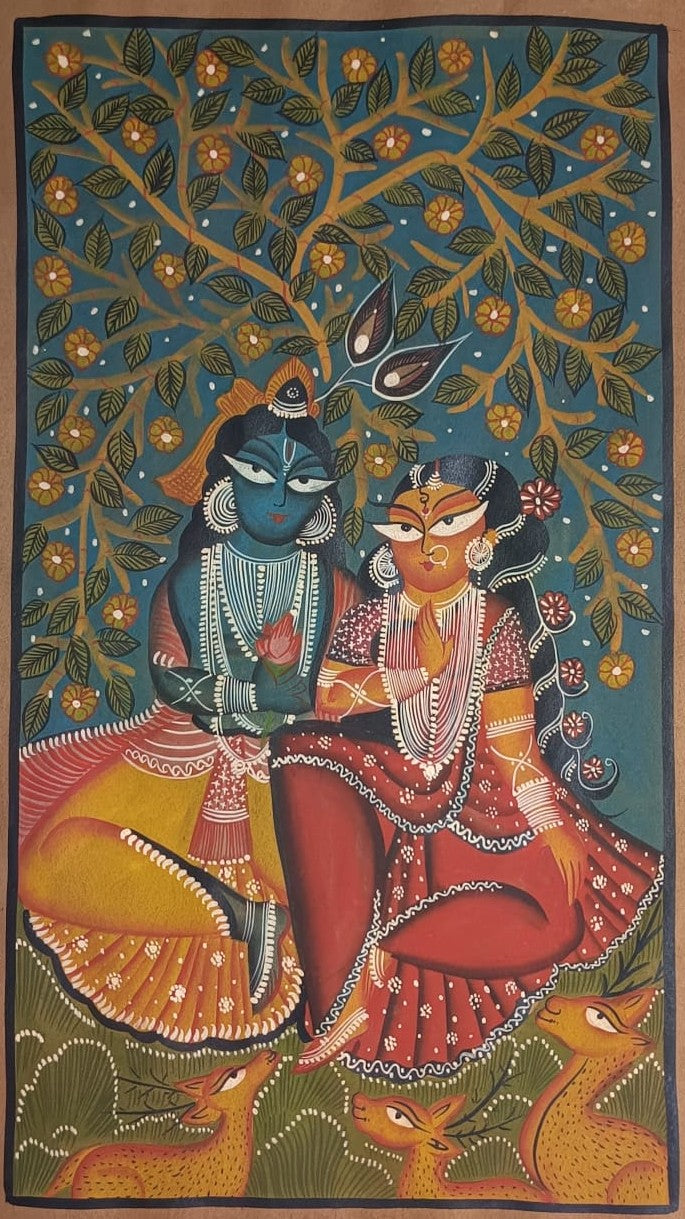 Radha Krishna in Kalighat by Sonali Chitrakar Thumbnail