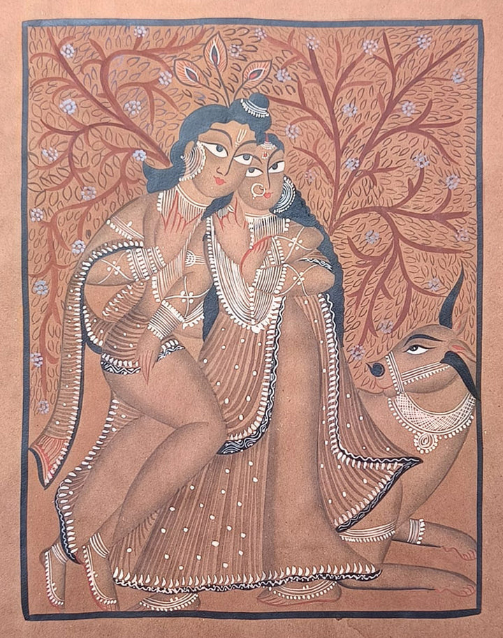 Radha Krishna In Kalighat by Sonali Chitrakar Thumbnail