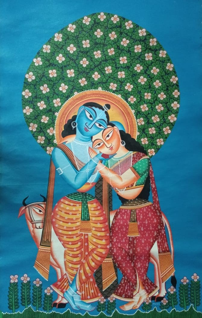 Radha Krishna in Kalighat by Anwar Chitrakar Thumbnail