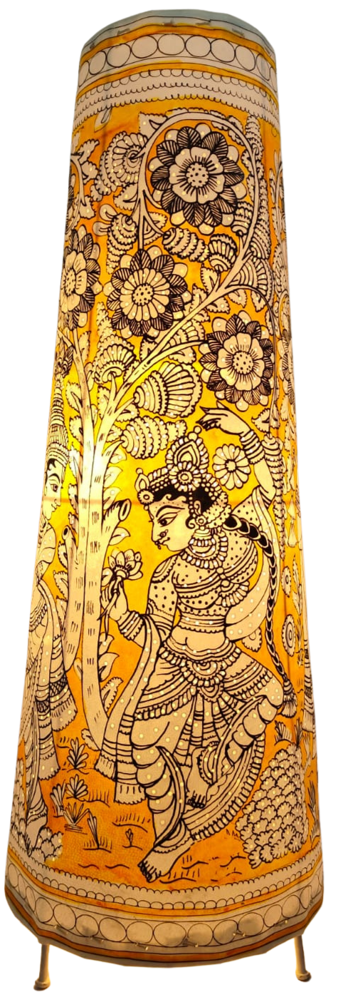 Radha and Krishna Lampshade in Tholu Bommalata by Sindhe Sriramulu Thumbnail