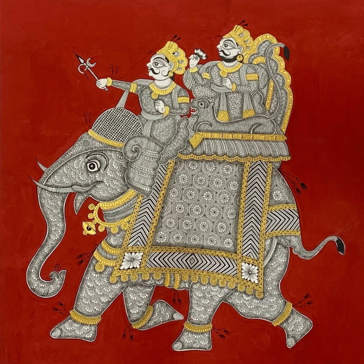 Raja ki Sawari: Phad Painting by Kritika Joshi Thumbnail