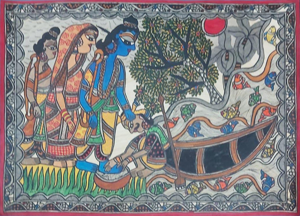 Rama, Lakshman and Sita in Madhubani by Priti Karn Thumbnail