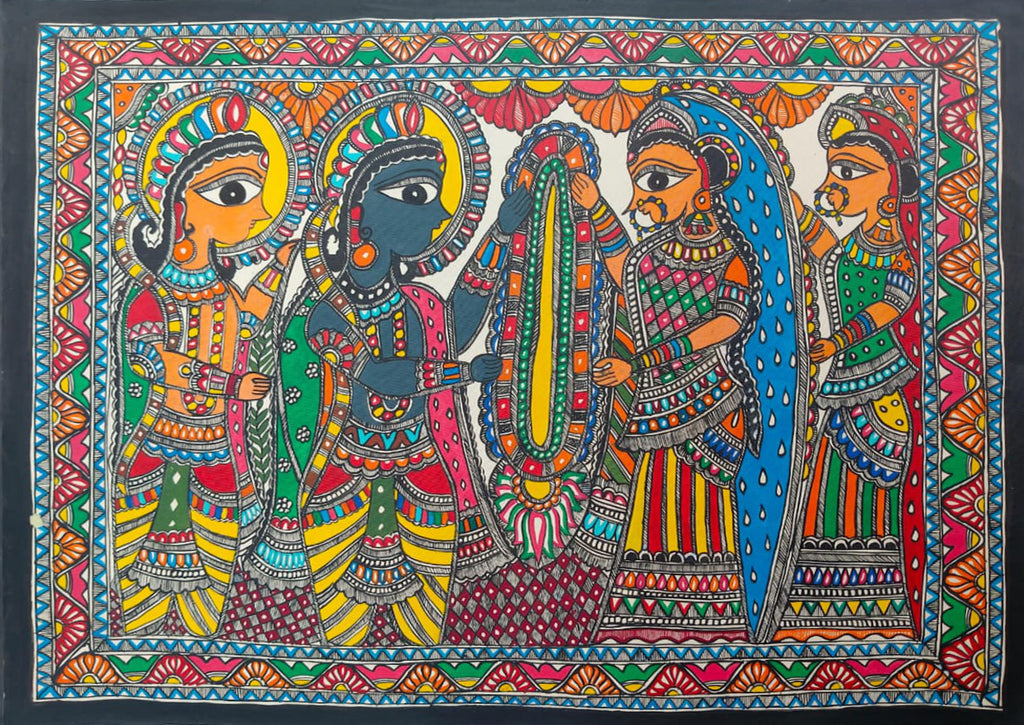 Rama Sita Wedding in Madhubani by Ambika Devi Thumbnail