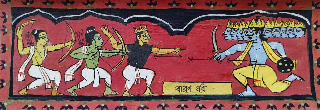 Ravana Badh in Manuscript Painting by Sujit Das Thumbnail