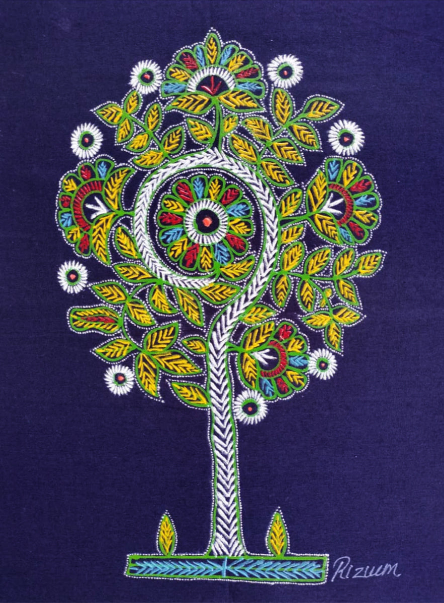 Buy Rogan Art by Rizwan Khatri painted using traditional rogan art on cloth