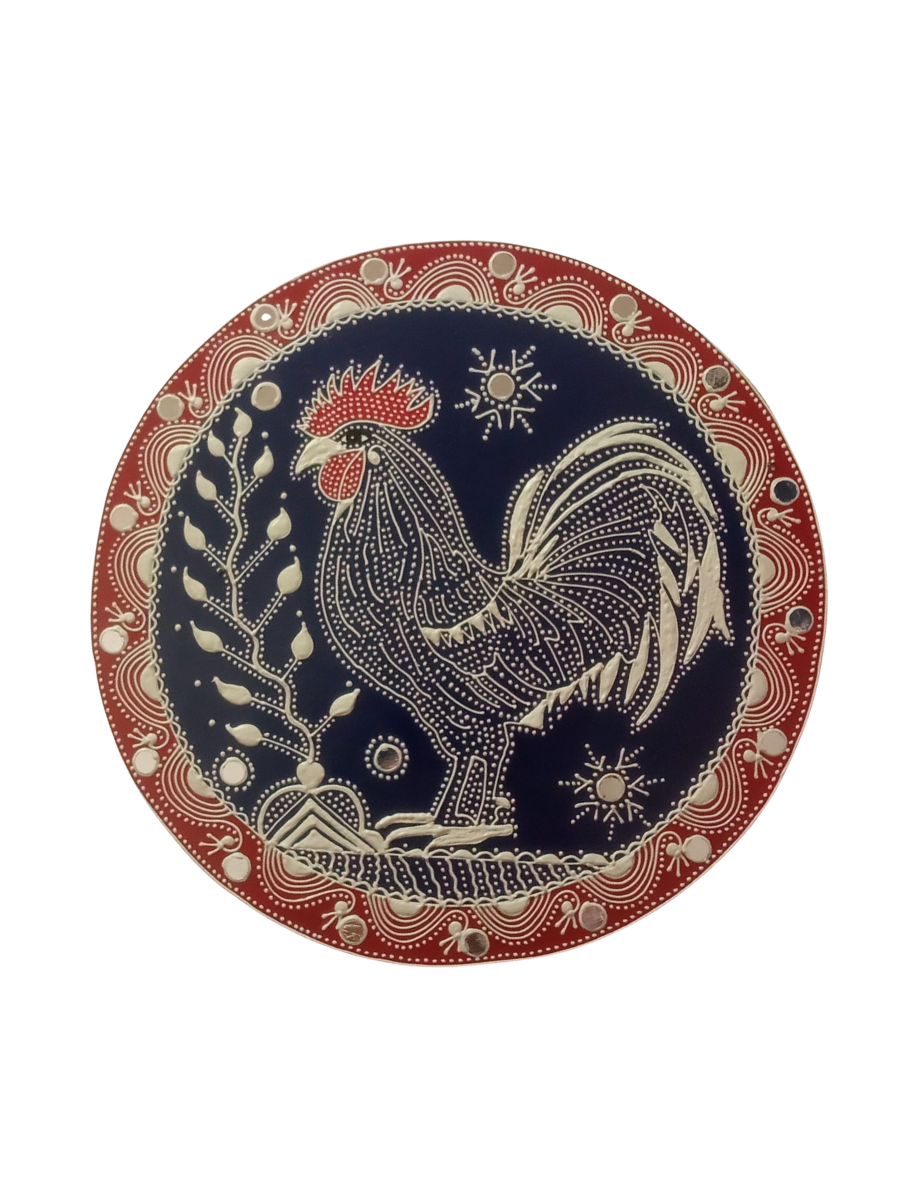 Rooster and Plant in Mandana by Kaluram Meghvanshi Thumbnail