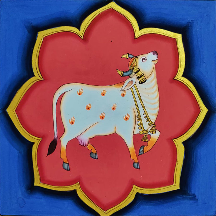 Shop Sacred Cow: The Enchanting Steps of Devotion in Pichwai by Dinesh Soni