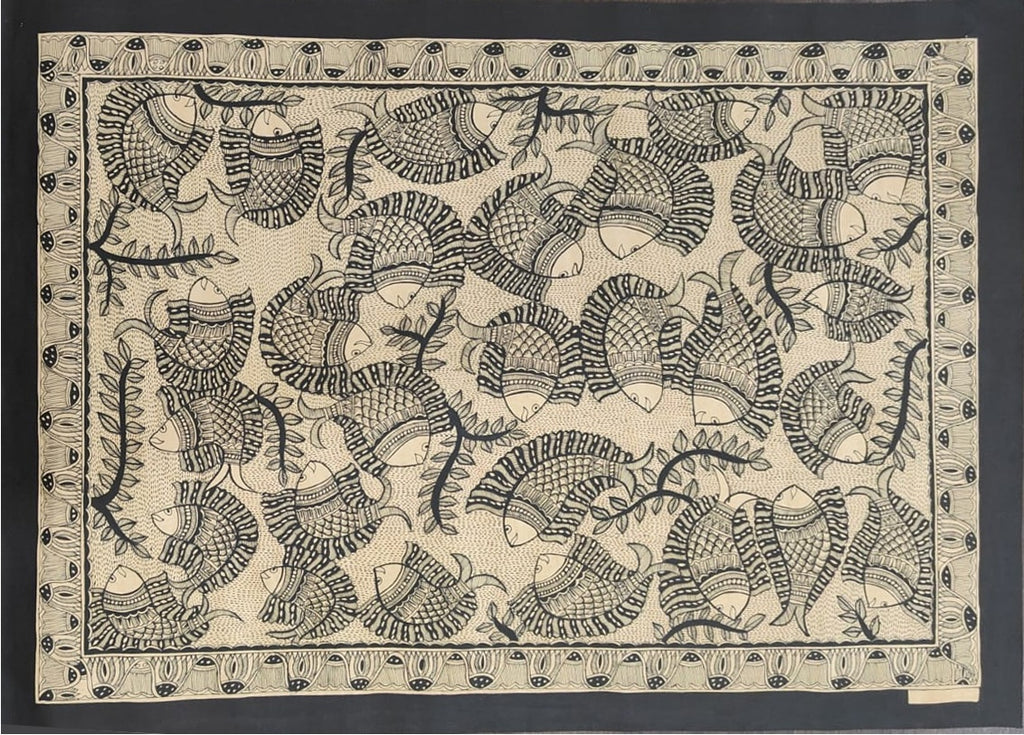 School of fish in Madhubani by Ranjeet Jha Thumbnail