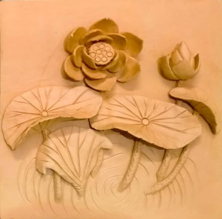 Serene lotus pond in Terracotta by Dolon Kundu Thumbnail