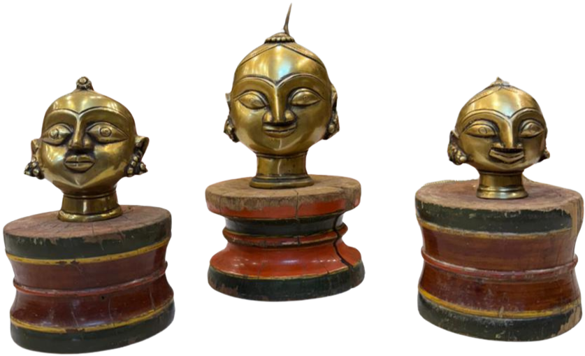 Set of Gauri Faces in Brass Thumbnail