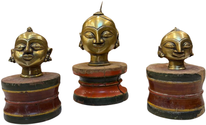 Set of Gauri Faces in Brass Thumbnail