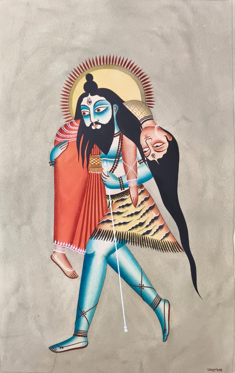 Shiva Carrying Sati in Kalighat by Anwar Chitrakar Thumbnail