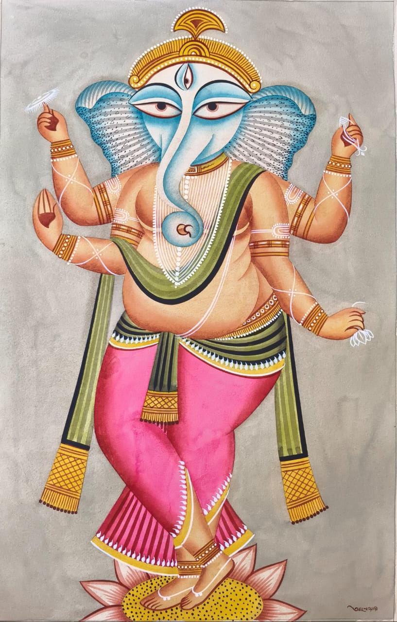 Shri Ganesha in Kalighat by Anwar Chitrakar Thumbnail