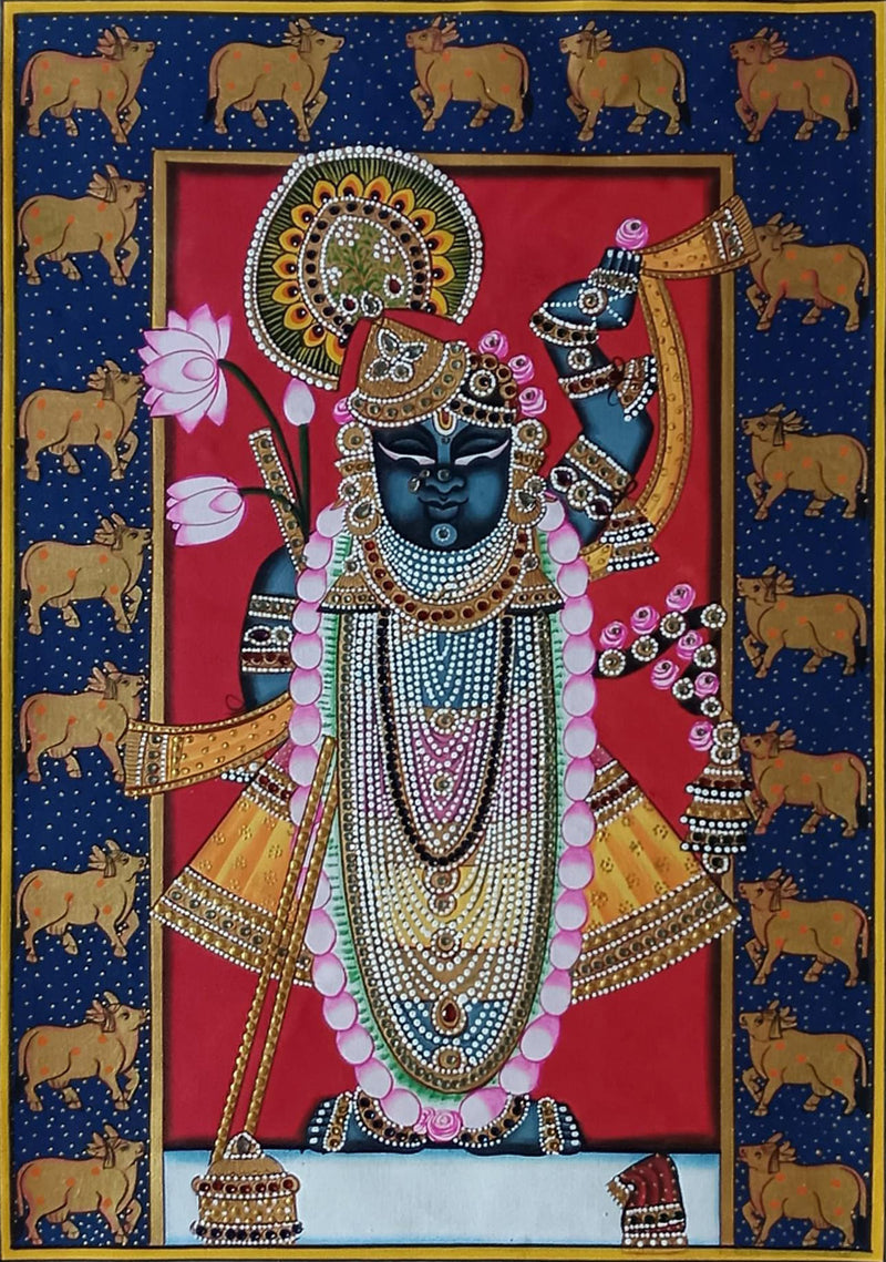 Shrinathji In Traditional Pichwai Art Of India shrinathji-in-traditional-pichwai-art-of-india