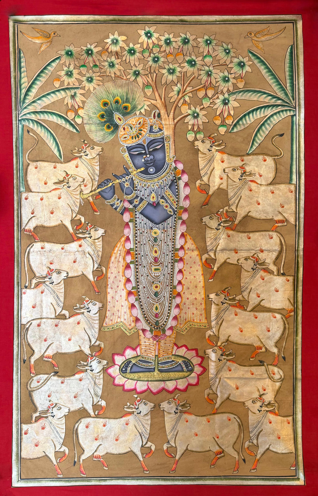 Shrinathji with his Cows in Pichwai by Naveen Soni Thumbnail