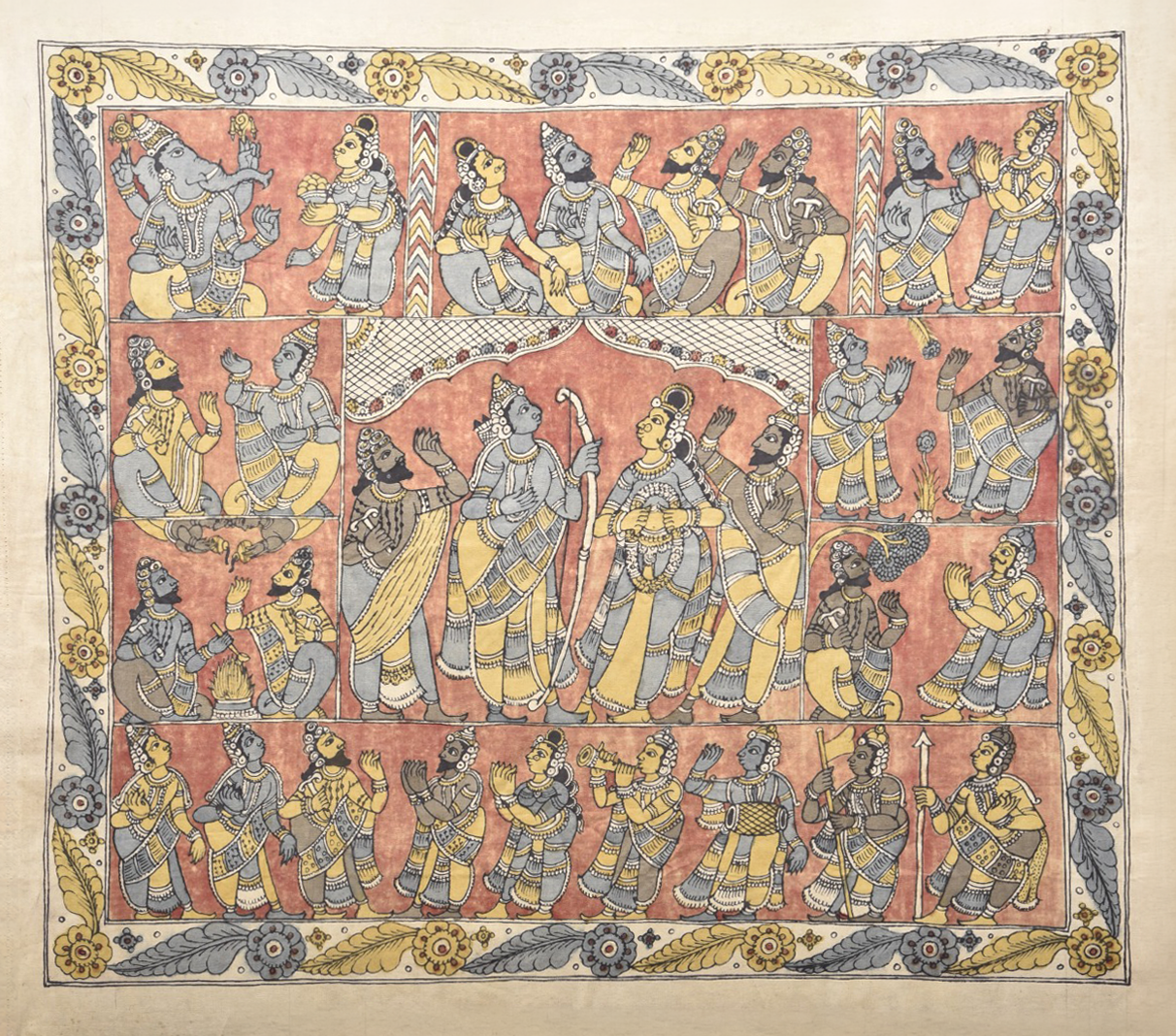 Sita Swayamvar In Kalamkari Painting Online For Sale sita-swayamvar-in-kalamkari-painting-online-for-sale