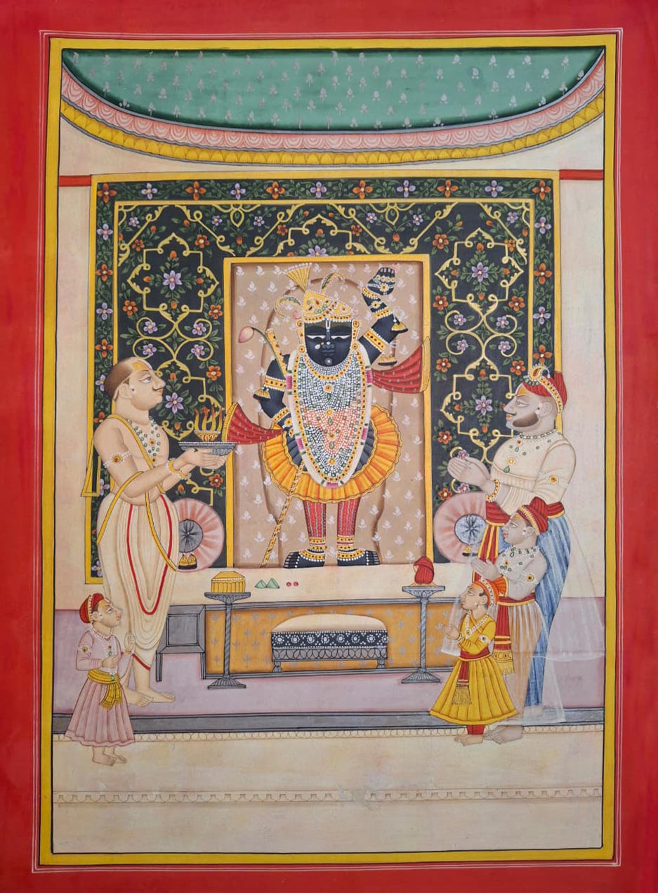 Srinathji in Ceremonial Worship in Pichwai by Suresh Kumar Kumawat Thumbnail