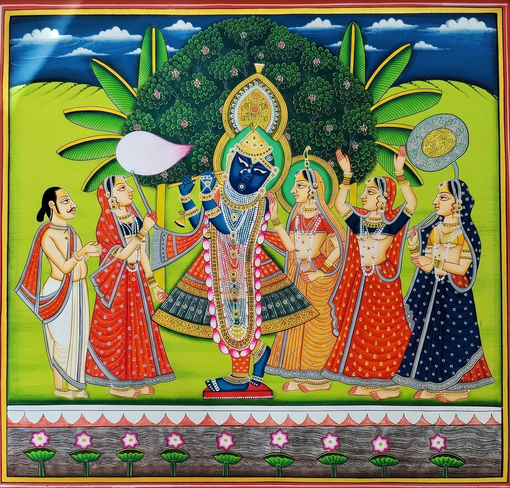 Srinathji with Gopis in Pichwai by Dinesh Soni Thumbnail