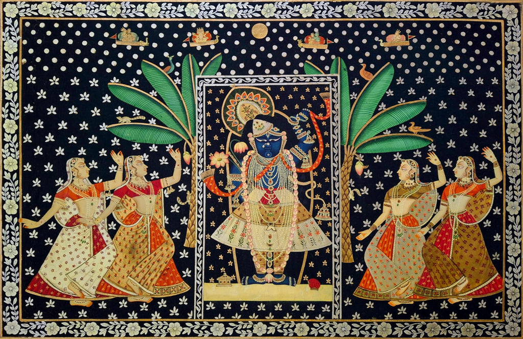 Srinathji with Gopis in Pichwai by Suresh Kumar Kumawat Thumbnail