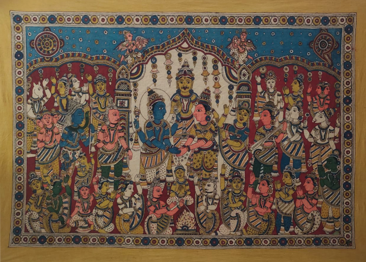 Srinivasa Kalyanam Kalamkari Painting by Siva Reddy Thumbnail