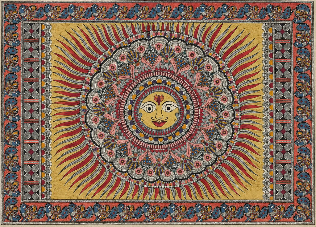 Surya in Madhubani painting by Kusum Das Thumbnail